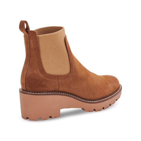 AQUA COLLEGE Womens Brown Chelsea Demi Round Toe Wedge Leather Booties 9.5 M - Picture 3 of 4